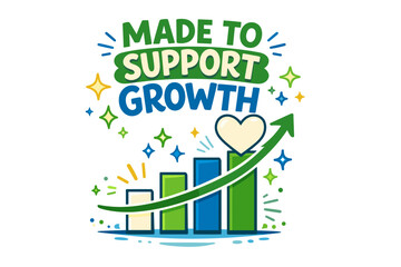 Colorful growth chart design with motivational message and heart symbol
