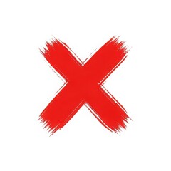 Obraz premium Red brush stroke x isolated on transparent background isolated on white background