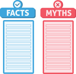 Facts and Myths Infographic &ndash; Truth vs Falsehoods Educational Template