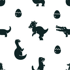 Hand Drawn Floral Linocut Elements Pattern Illustration