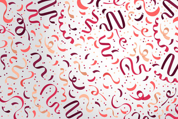 Confetti falling on background. Party festive decoration. Great for celebrations, birthday invites, carnival events invitations or decor. Full Pattern background
