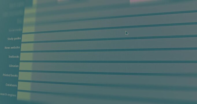 Data visualization with data related to different information sources