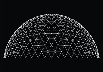 Geometric Polygon Dome Architectural Vector Illustration. © Graphicsign