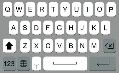 Virtual Mobile Keyboard Interface &ndash; Modern QWERTY Touchscreen Input UI