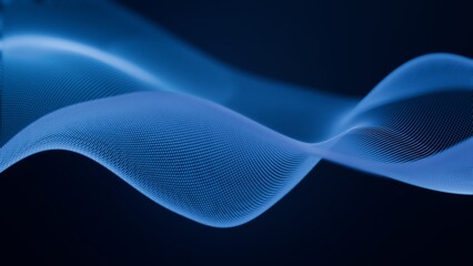 Abstract Blue Digital Wave Background Representing Technology Connectivity Data Flow Fluid Motion Plexus Particles Science Innovation and Futuristic Cyber Network Design