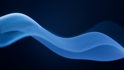 Abstract Blue Digital Wave Background Representing Technology Connectivity Data Flow Fluid Motion Plexus Particles Science Innovation and Futuristic Cyber Network Design