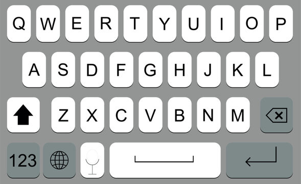 Virtual Mobile Keyboard Interface &ndash; Modern QWERTY Touchscreen Input UI