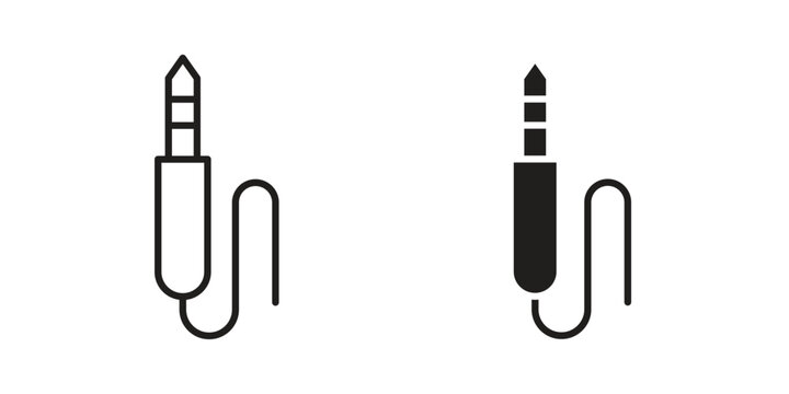 Audio jack icons for designers, web developers, displays and websites