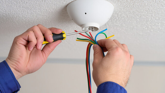 hand with electric cable