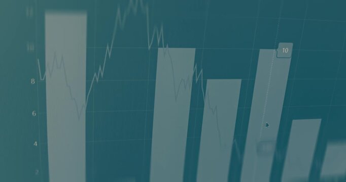 Bar and line graph representing financial data