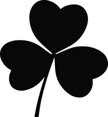 Silhouette shamrock clover three leaf symbol Vector Illustration