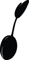 Silhouette spoon kitchen utensil culinary object vector illustration