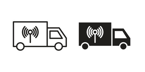 Fototapeta premium Broadcast van icons for designers, web developers, displays and websites