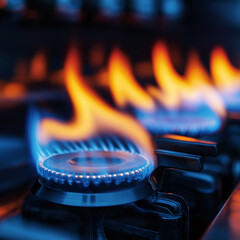 burning gas stove