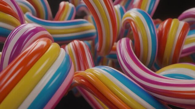 Vibrant Striped Candy Canes Sweet Delicious Dessert Background.