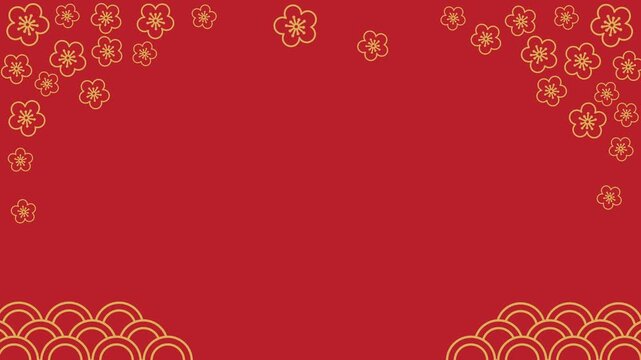 Lunar new year chinese tradition plum blossom celebration red gold festive background design perfect for greeting cards, invitations, or cultural events