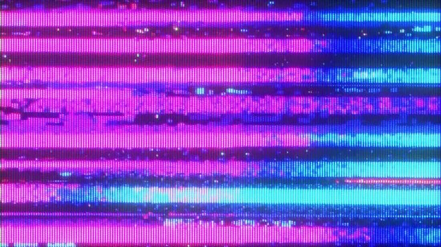 4K Horizontal glitch scanline overlay animation, RGB digital noise distortion, signal interference bands, abstract screen visual effect layer