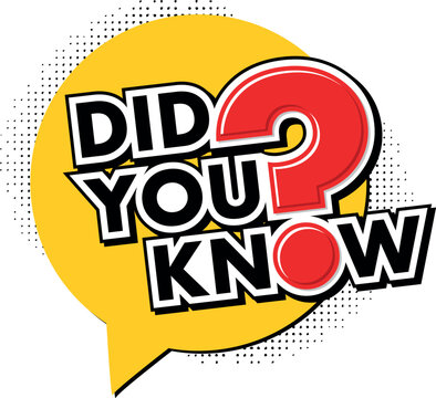 Did You Know Speech Bubble &ndash; Trivia and Fun Facts Comic Pop Art Illustration