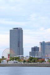 神戸港新港第一突堤から見たハーバーランド方面の風景