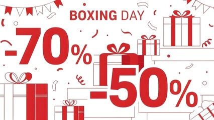 Boxing day sale discounts isolated on transparent background