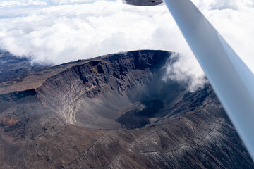 France, La R&eacute;union Island,. Flight over the Peak of the Furnace, Piton de la Fournaise.