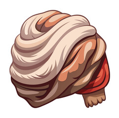 A vector illustration of a delicious slice of chocolate cake isolated on a white background