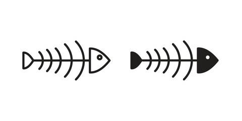 Fishbone icons for designers, web developers, displays and websites