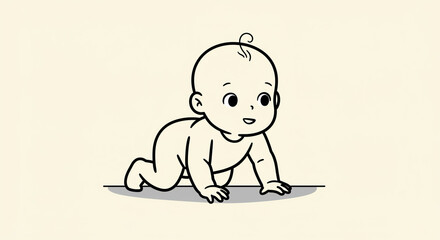 Crawling baby illustration