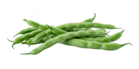 Bunch of green beans fresh vegetable isolated on a transparent background