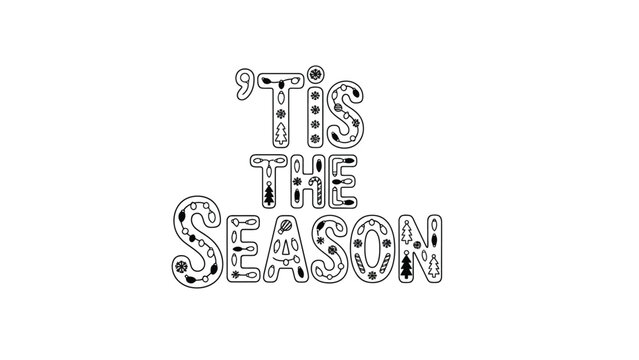 Tis the season festive holiday message with decorations