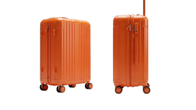 Two orange christmas stockings isolated on transparent background