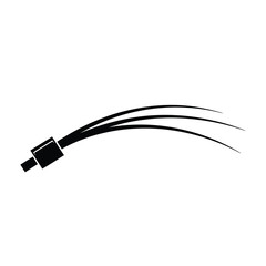 Obraz premium a simple black and white illustration depicts a curved shape resembling a stylized comet or a shooting star with a distinct