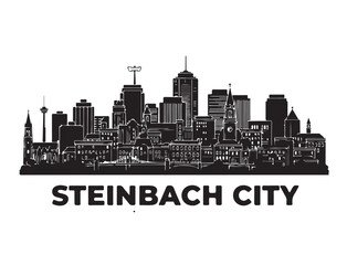 Naklejka premium Steinbach city in silhouette.