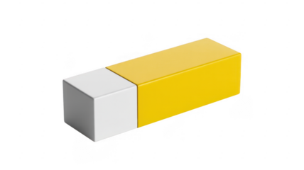 White and yellow rectangular block white block yellow block isolated on a transparent background