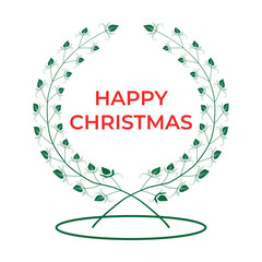 Happy Christmas Wreath Greeting Card