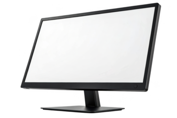 Modern computer monitor display isolated on transparent background