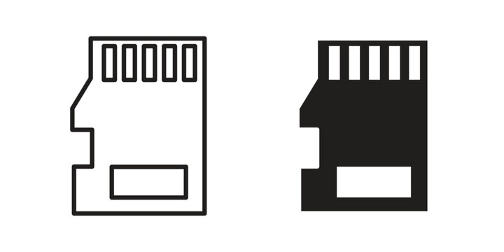 Memory card icons for designers, web developers, displays and websites