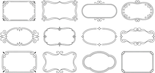 Elegant Vintage Frame Vector Graphics Collection - Ornate Borders and Decorative Elements for Design Projects