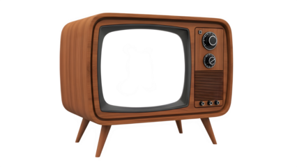 Vintage TV with mysterious shadowy figure on screen