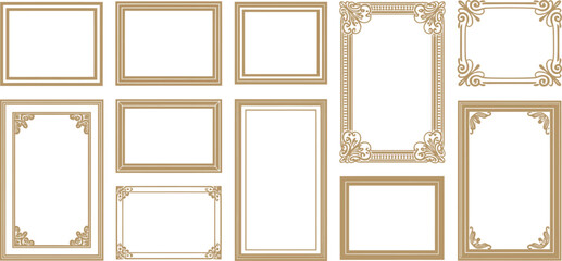 Luxury Gold Frame Vector Graphics Collection - Elegant Border Designs for Premium Visuals and Sophisticated UI