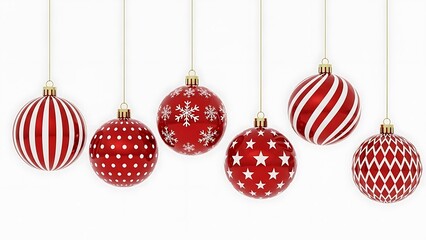 Assorted red christmas ornaments