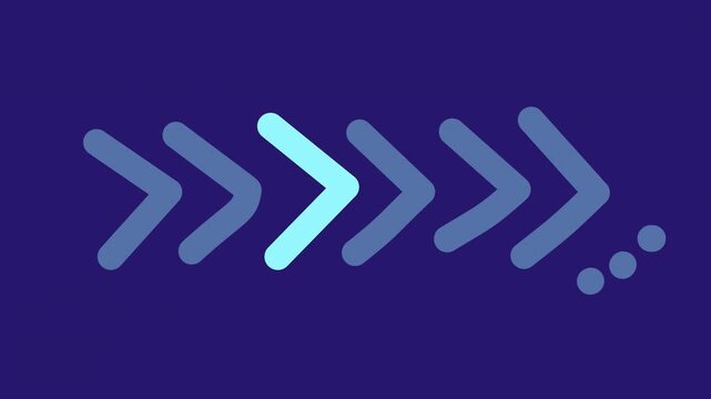 Direction one sideways direction progress flow movement forward next arrows abstract blue suitable for illustrating development, data flow, or sequential steps in a presentation.
