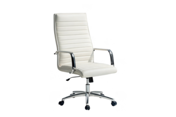 Modern white office chair isolated on transparent background