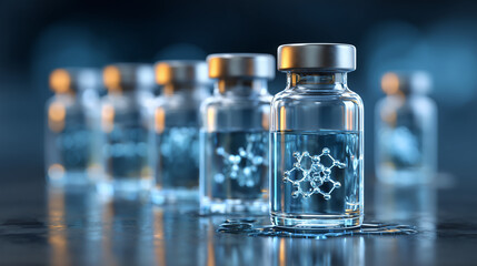 Pharmaceutical glass vials with molecular structure for medical research