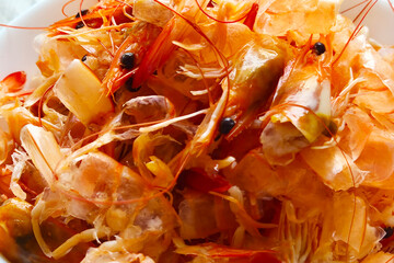 Seafood Delight: Fresh Shrimp Shells Perfect for Culinary Presentation
