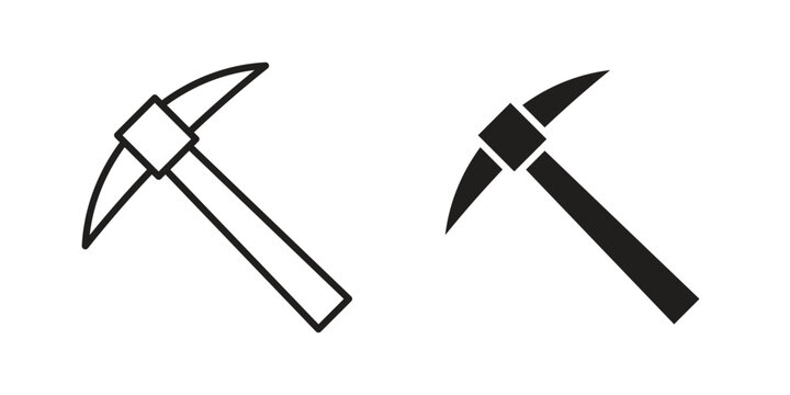 Pick axe icons for designers, web developers, displays and websites