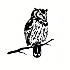 Obraz premium Owl Illustration on White Background – Cute Night Bird Artwork