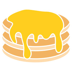 Stack of Pancakes with Syrup Illustration