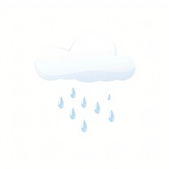 Soft Wind Breeze and Light Rain Weather Icon Illustration Set