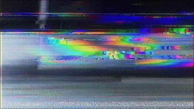 4K Emergency broadcast system glitch screen animation, CRT test message distortion overlay, analog signal interference, corrupted warning interface visual effect layer